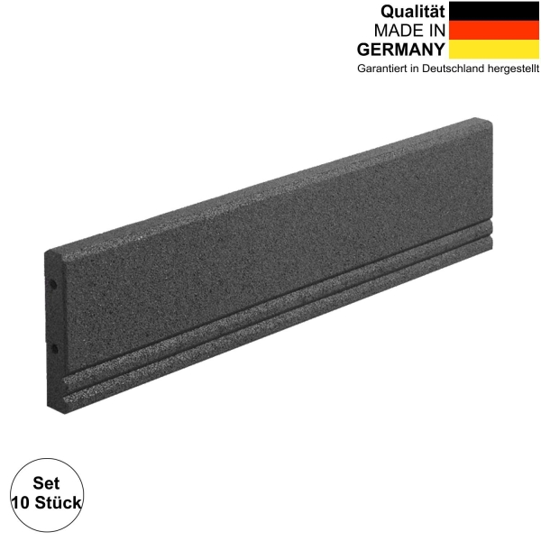Fallschutz-Randsteine 100x30x8 cm schwarz | Set mit 10 Stück
