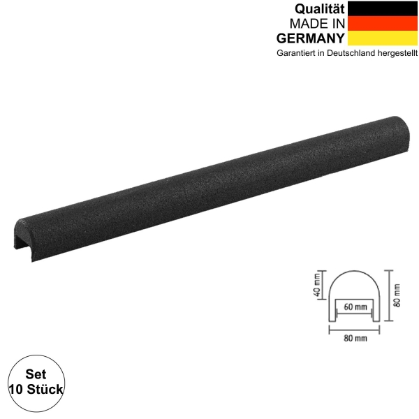 Fallschutzüberzug schwarz für 6 cm Randsteine  | Set mit 10 Stück