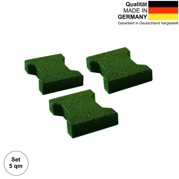 Gehweg-Pflaster Doppel-T 43 mm grün | Set 5 qm