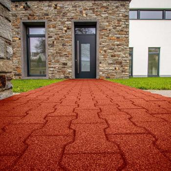 Gummi-Pflaster-Terrasse-in rot
