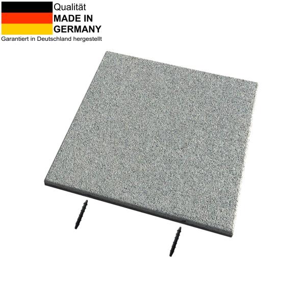 balcony slabs made of rubber granulate, gray, 50 x 50 x 3 cm, with plug