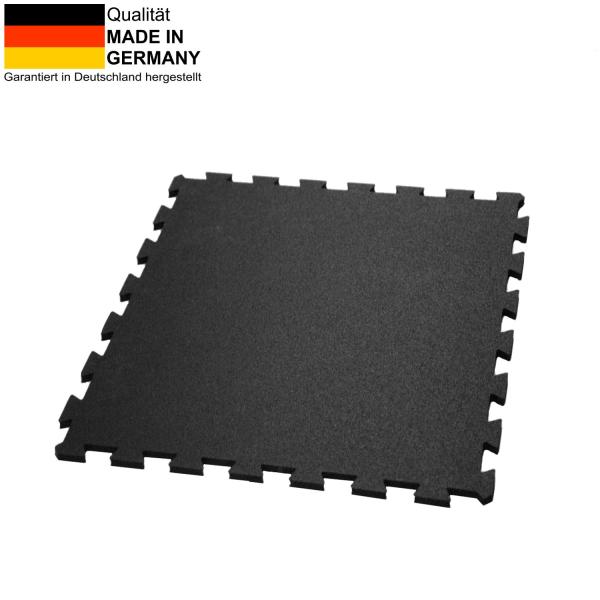 sports floor puzzle made of solid rubber 1000 x 1000 x 10 mm black