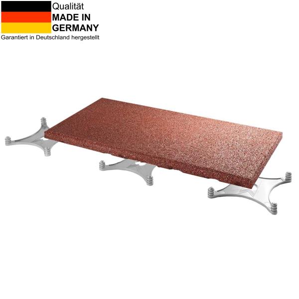 Terrace tiles made of rubber granulate 40 mm red